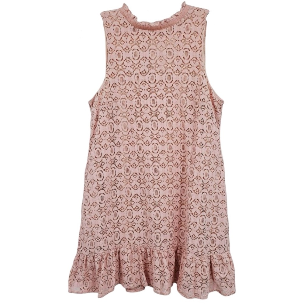 Chelsea and Violet peachy pink lace dress